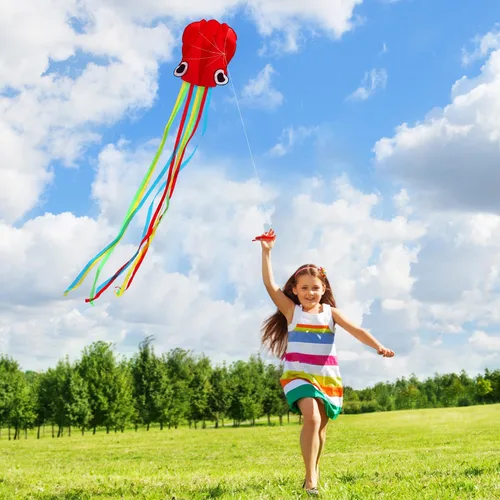 Miniatura 3 de HONBO Cometa de sirena grande para niños y adultos, cometa Delta fácil de volar, cometa para principiantes para niñas y niños, cometa