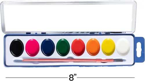 Miniatura 3 de Bedwina Juego de pintura de acuarela, a granel de 60 juegos, 8 pinturas lavables de acuarela, bandeja de paleta y pincel de pintura, para escuelas