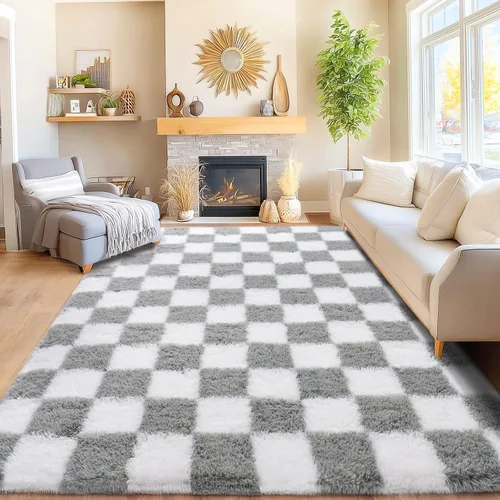Miniatura 88 de Awaytail Alfombra Esponjosa Lavable 2x3 Pies, Pura Negra Alfombra para Silla de Escritorio Antideslizante, Alfombra Supersuave para Niños
