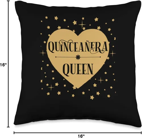 Miniatura 4 de Mis Quince Quincinera Birthday Celebration Quinceanera Queen 15th Quince - Almohada de celebración de fiesta de cumpleaños, 16x16, multicolor