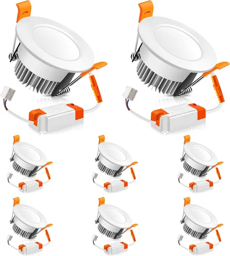 Miniatura 9 de LEDLightsWorld Iluminación empotrable LED de 2 pulgadas, regulable, downlight, 3 W (equivalente a 35 W), luz blanca cálida de 3000 K, luz LED Negro
