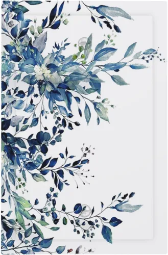 Miniatura 131 de Cubiertas de Salida Triple Basculante con Hojas de Plantas de Eucalipto Azul en Acuarela Floral, Placa Frontal Decorativa de 3 Posiciones, Cubierta