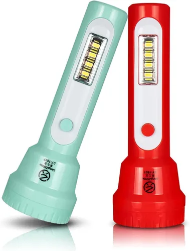 Paquete de 2 linternas recargables para niños, linterna portátil con LED COB, linternas ligeras y brillantes para niños, linterna EDC para niños