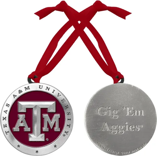 Miniatura 34 de Adorno de Alabama sin fecha Adorno de árbol de Navidad esculpido a mano Incrustación de metal de peltre Alma Mater intrincadamente elaborada