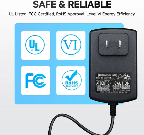 Miniatura 5 de Adaptador de fuente de alimentación de 12 V, 2 A, 10 pies, CA a CC 24 W, 2000 mA, 1500 mA, 1000 mA, 500 mA, cable de alimentación de repuesto
