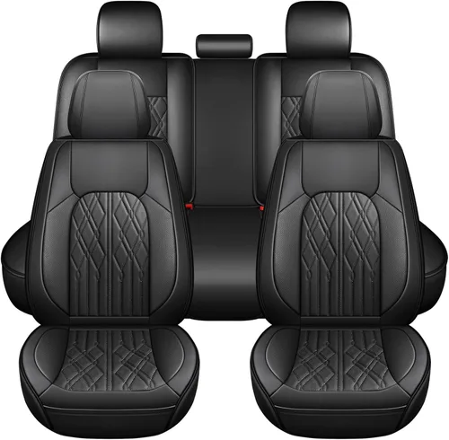 Miniatura 12 de Huidasource Fundas de cuero para asiento trasero, impermeables, para asiento trasero dividido, protector de cojín de asiento de vehículo, ajuste