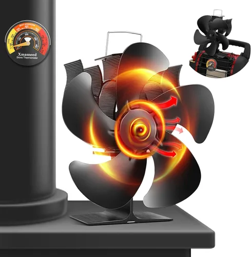 Ventilador de estufa de leña, ventilador de chimenea para estufa de leña, ventilador alimentado por calor, accesorios para estufa de leña,