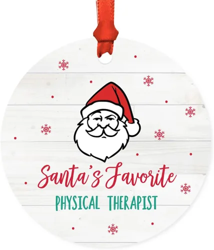 Miniatura 9 de Andaz Press Adorno redondo de metal de Papá Noel, regalo de broma, masajista favorito de Santa, 1 paquete, ideas de regalo de elefante blanco X-Mas