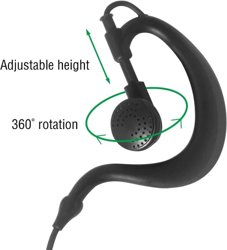 Miniatura 4 de Walkie Talkie Auriculares para Motorola Radio cls1410 cls1110 bpr40 cp200 cp200d cp185 cp100 rdm2070d con alambre de resorte PU G gancho de oreja