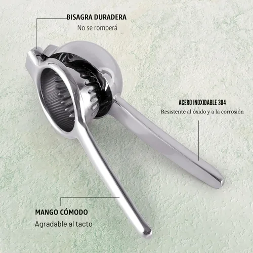 Miniatura 4 de Exprimidor de limón de acero inoxidable con cuenco exprimidor de metal sólido resistente de alta calidad, exprimidor manual grande de cítricos