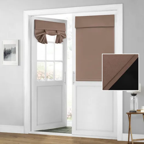 Miniatura 41 de HOMEIDEAS Cortinas 100% Opacas para Luces Laterales de Puerta Principal, Cubierta de Ventana de Puerta de Aula, Persianas de Privacidad