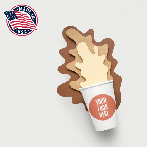 Miniatura 4 de Tazas de café personalizadas de papel desechable (12 onzas, paquete de 100)