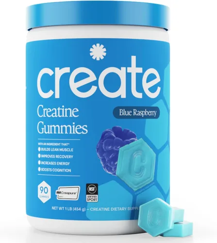 Miniatura 11 de Create - Gomitas de creatina monohidratada con 1.5 g de creatina por gomita para fuerza muscular, resistencia, recuperación y concentración