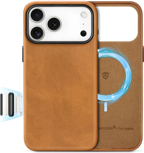 Miniatura 59 de SHIELDON Funda de cuero genuino para iPhone 17 Pro Max de 6.9 pulgadas 2025, [botón de la cámara actualizado], compatible con Magsafe, carga Azul