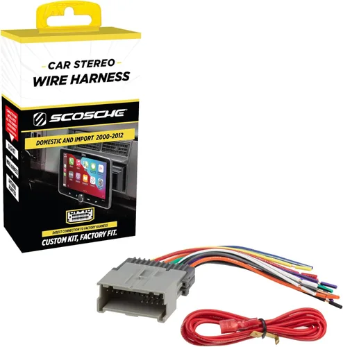 Scosche GM05B Arnés de cableado de radio de coche compatible con vehículos GM, Suzuki y Toyota seleccionados 2000-2012 no amplificados - Adaptador