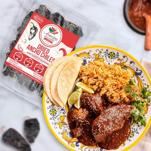 Miniatura 2 de Chiles Anchos Secos 8 oz – Naturales y Premium. Excelentes para Recetas como Mole Mexicano, Salsas, Guisos, Salsa, Carnes, Enchiladas. Calor Suave a