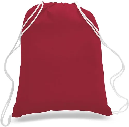 Miniatura 11 de ToteBagFactory Paquete de 6 mochilas de lona de algodón con cordón: blanco, liso, tela reutilizable, 14 pulgadas de ancho x 18 pulgadas de alto