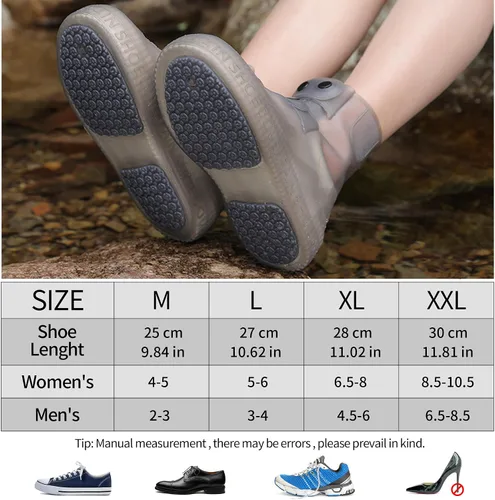 Miniatura 2 de SooGree Fundas impermeables para botas de lluvia, protectores de silicona para zapatos, control de arena, antideslizantes, plegables, reutilizables
