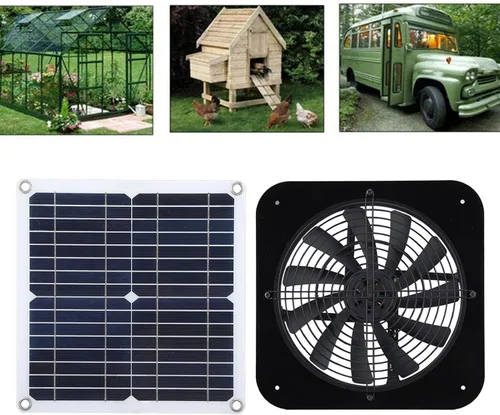 Miniatura 4 de Fdit Ventilador de escape de ático alimentado por energía solar, 100 W, 13.5 pulgadas, panel de silicona monocristalina, 18 V, para casa