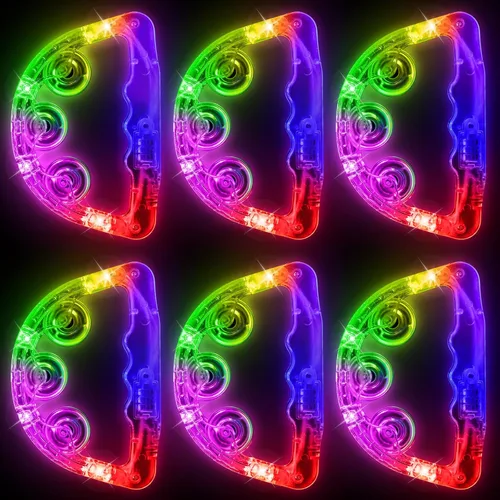 Miniatura 10 de Aywewii Pandereta LED – Juguetes sensoriales iluminados para niños con autismo y necesidades especiales, instrumento musical para niños pequeños