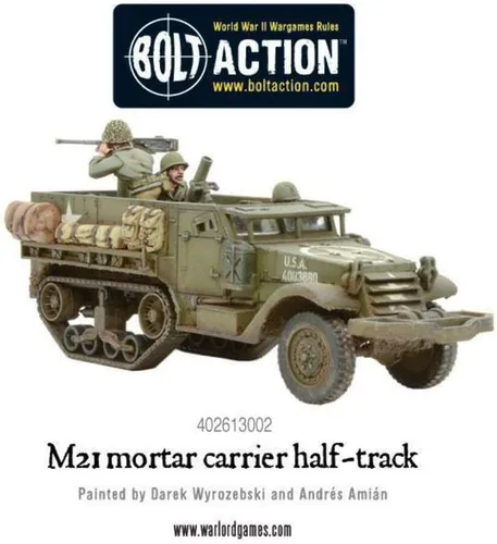 Miniatura 5 de Warlord Bolt Action M21 - Transportador de mortero de media pista 1:56 WWII Wargaming, kit de plástico modelo 402613002, pequeño