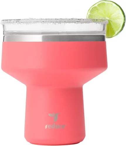 Reduce Saltini - Vaso de cóctel de 16 onzas, vaso aislado de Margarita con tapa, mantiene las bebidas frías durante 10 horas, alternativa al vaso de