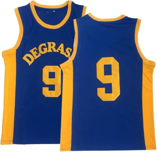 Camiseta de baloncesto #9 clásica vintage Throwback #9 para hombre, camiseta de baloncesto S-XXXL amarillo, letras y números cosidos