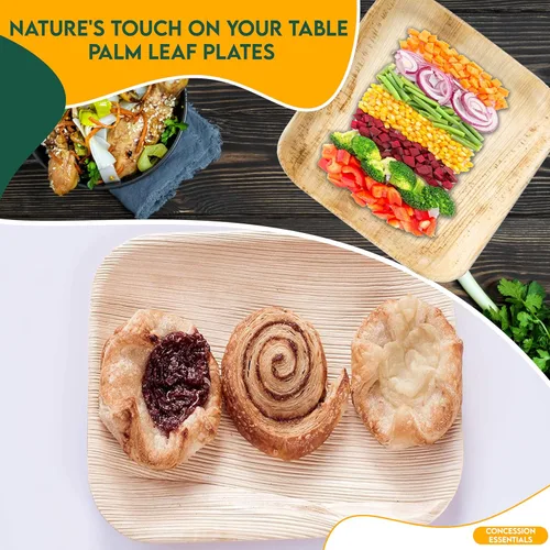 Miniatura 6 de Concession Essentials Platos de hoja de palma (25 unidades) – Vajilla desechable, platos compostables y biodegradables