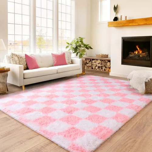 Miniatura 19 de Awaytail Alfombra Esponjosa Lavable 2x3 Pies, Pura Negra Alfombra para Silla de Escritorio Antideslizante, Alfombra Supersuave para Niños