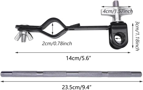 Miniatura 3 de Abrazadera de montaje para campana con brazo de acero de 9.4 pulgadas, soporte de percusión para bloques de atasco, pandereta