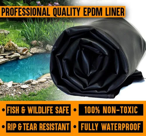 Miniatura 2 de Lifeguard - Revestimiento de estanque EPDM de 5 pies x 10 pies – Revestimiento de goma de 45 mil para estanques al aire libre, cascadas, acuaponía