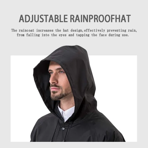 Miniatura 2 de Impermeable para Adultos, Ponchos de Lluvia con Capucha para Hombre, Chaqueta ligera, Impermeable, Larga, Cortavientos para Hombres Mujeres