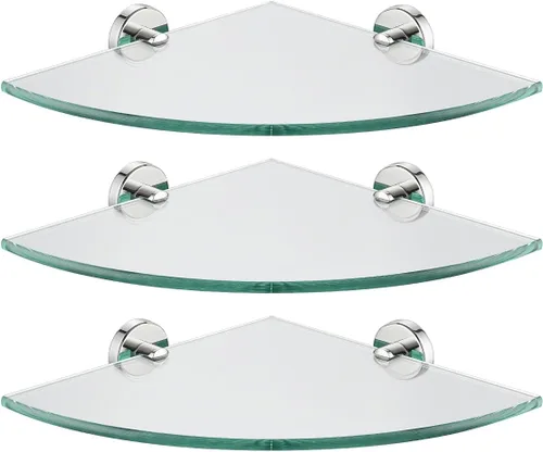 Miniatura 9 de JQK TGS190L10-PB-P2 - Estante de pared flotante de acero inoxidable 304 para baño, 10 x 10 pulgadas, 2 unidades, color negro
