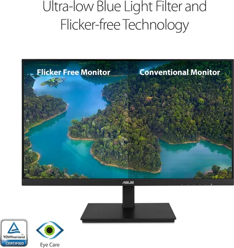 Miniatura 4 de ASUS Monitor 1080P de 24 pulgadas (VA24DQSB) - Full HD, IPS, 75 Hz, altavoces de sincronización adaptable con luz azul baja parpadeante sin marco