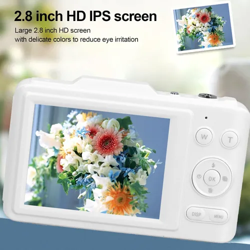 Miniatura 3 de Yunseity Cámara digital 4K, cámaras de pantalla HD de 48 MP de 2.8 pulgadas para fotografía, enfoque automático y antivibraciones, cámara compacta