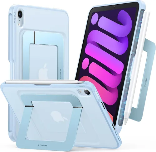 Miniatura 15 de TORRAS Funda para iPad Mini 7 A17 Pro, Funda para iPad Mini 6 con Soporte para Lápiz, Soporte Ultra Estable, Múltiples Ángulos de Visualización