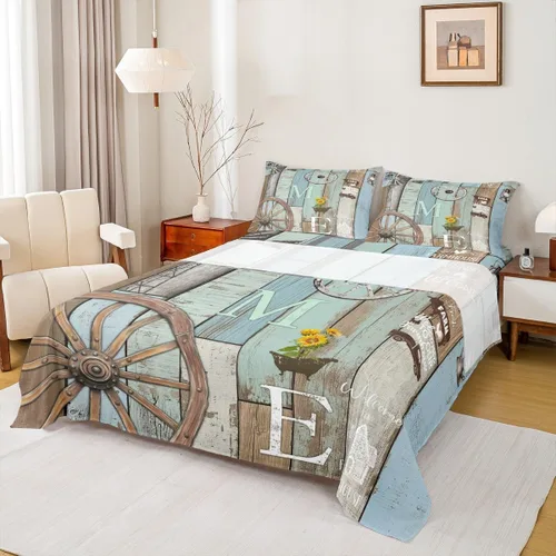 Miniatura 45 de Rustic Lodge - Juego de sábanas tamaño individual con diseño de oso y alce, diseño de retazos, color rojo y negro, a cuadros, ropa de cama de Multi