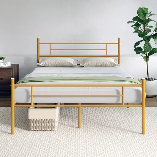 Miniatura 19 de Novilla - Base de cama individual con cabecero y estribo, base de cama de plataforma metálica de 14 pulgadas, almacenamiento debajo de la cama
