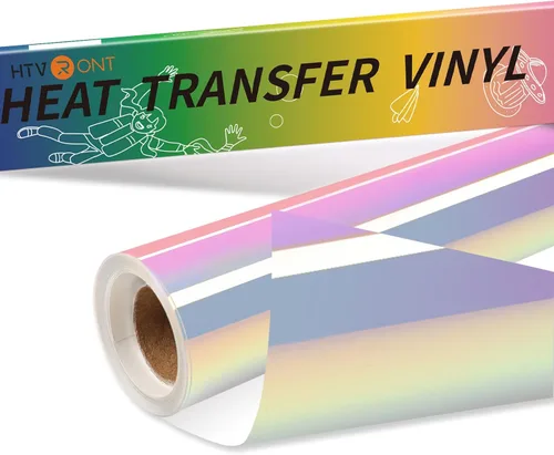 HTVRONT Vinilo Holográfico de Transferencia de Calor - 12" x 6 pies HTV Holográfico para Camisetas, Sombreros, Vinilo Holográfico para Planchar