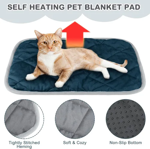 Miniatura 57 de Paquete de 4 Almohadillas Autocalentables para Gatos, Alfombrilla Autocalentable para Perros que Refleja el Calor Corporal, Almohadilla Térmica
