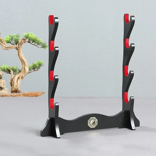 Miniatura 6 de Soporte de exhibición de espada, soporte de exhibición de madera para todas las espadas, 4 niveles