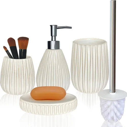 Miniatura 6 de Juegos de Accesorios de Baño para Baño, Juego de Dispensador de Jabón de Baño Negro, Bomba Dispensadora de Líquido de Cerámica, 2 Vasos Tumbler