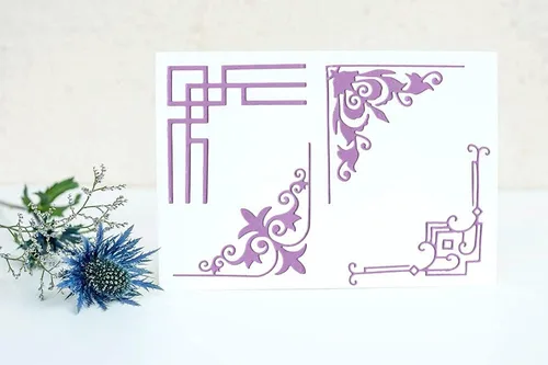 Miniatura 3 de 4 troqueles de corte de metal para marco de ventana, troqueles cuadrados de metal de flores para hacer tarjetas, plantillas de troqueles en relieve