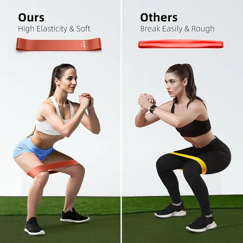 Miniatura 4 de Resistance Bands for Working Out, 5-Pack Elastic Loop Exercise Bands for Strength Training Stretching, Home Gym Equipment for Pilates Yoga Physical