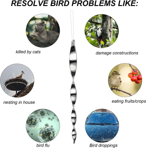 Miniatura 3 de Besmon Dispositivos de miedo de pájaros carpinteros, dispositivo de control reflectante para mantener a las aves lejos del patio y la piscina