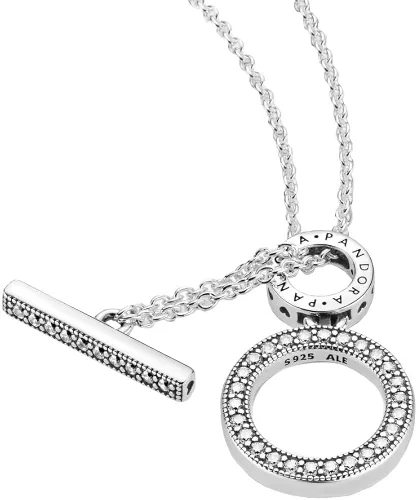 Miniatura 5 de PANDORA Barra en T de doble aro, CZ transparente, Metal