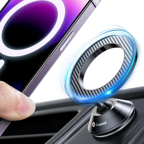 andobil Magsafe Soporte de coche [imán más fuerte y adhesivo 3M mejorado] Soporte magnético para teléfono para tablero de automóvil 360 Soporte