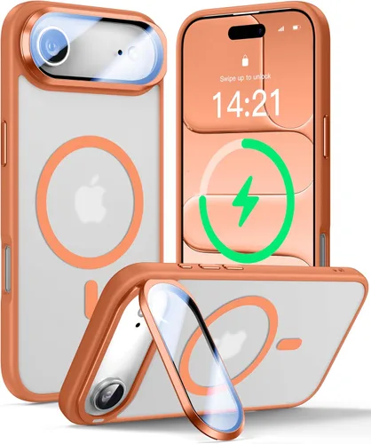 Miniatura 10 de VOFATA - Funda magnética para iPhone 17 Pro Max, cubierta para cámara con soporte, protección completa para la cámara, compatible con MagSafe