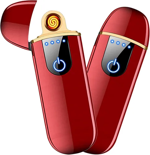 Miniatura 9 de Encendedor electrónico recargable por USB, encendido inteligente de doble cara, resistente al viento, plasma ligero, regalo portátil para novios