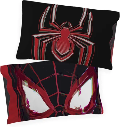 Miniatura 3 de Jay Franco Marvel Miles Morales Gamerverse Be Greater 1 funda de almohada reversible individual – Ropa de cama infantil súper suave de doble cara